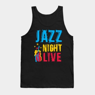 Jazz Night Live Colorful Design Tank Top